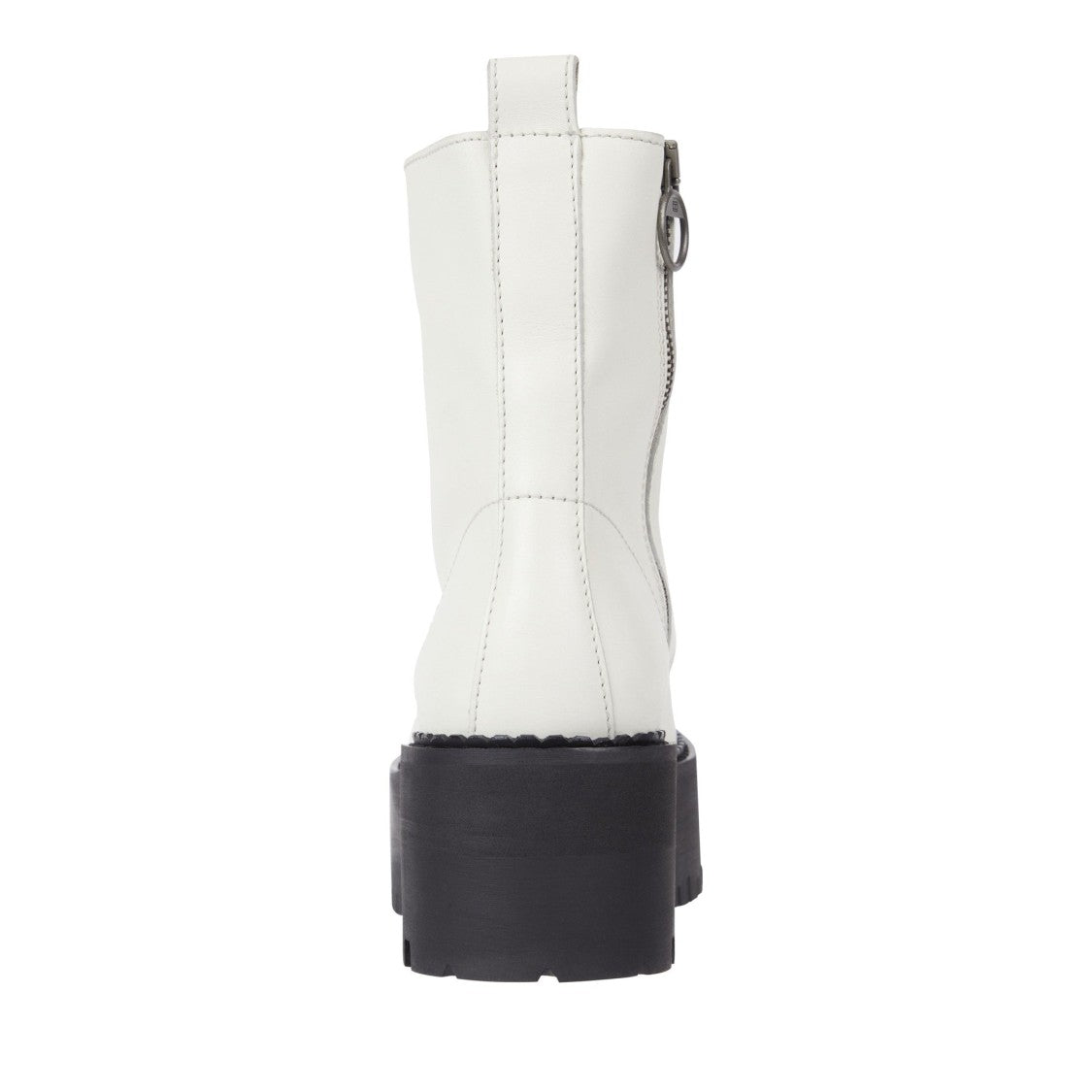Tommy Jeans White Chunky Sole Lace-Up Side Zipper Leather Boots