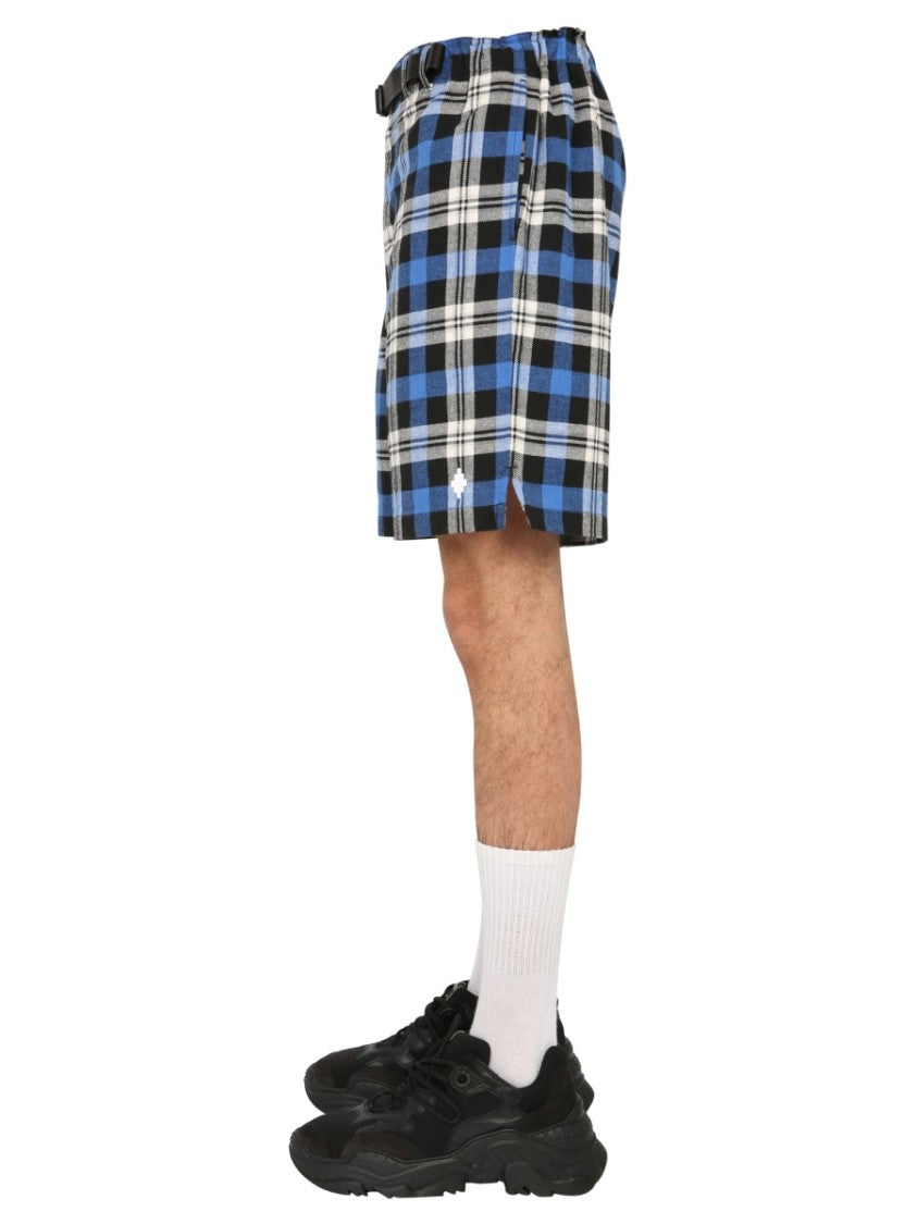 Marcelo Burlon Plaid Bermuda Shorts With Adjustable Belt