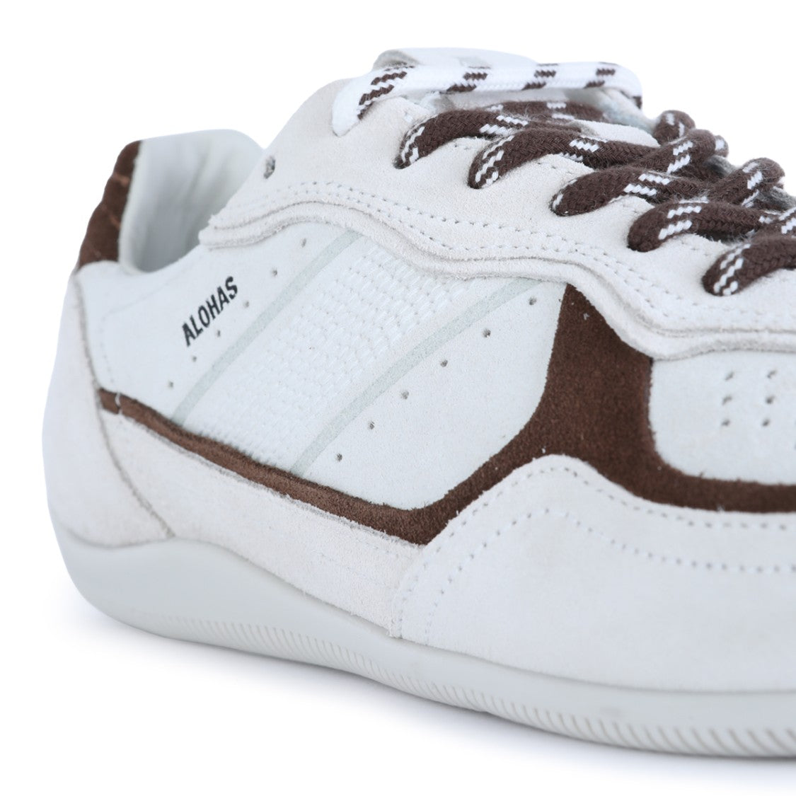 Alohas White Perforated Contrast Inserts Sneakers