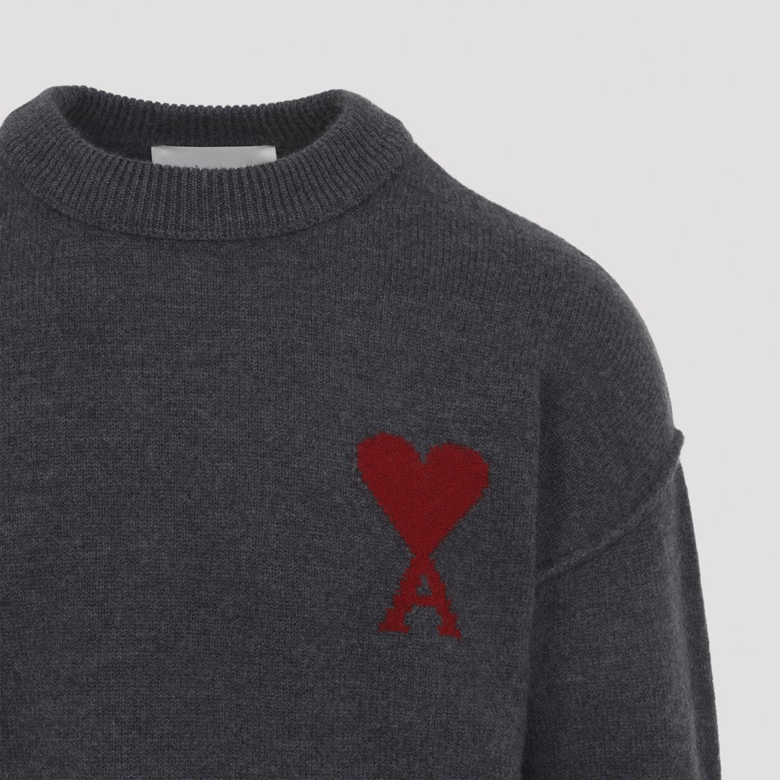 Ami Paris Adc Crewneck Sweater With Contrasting Heart Logo