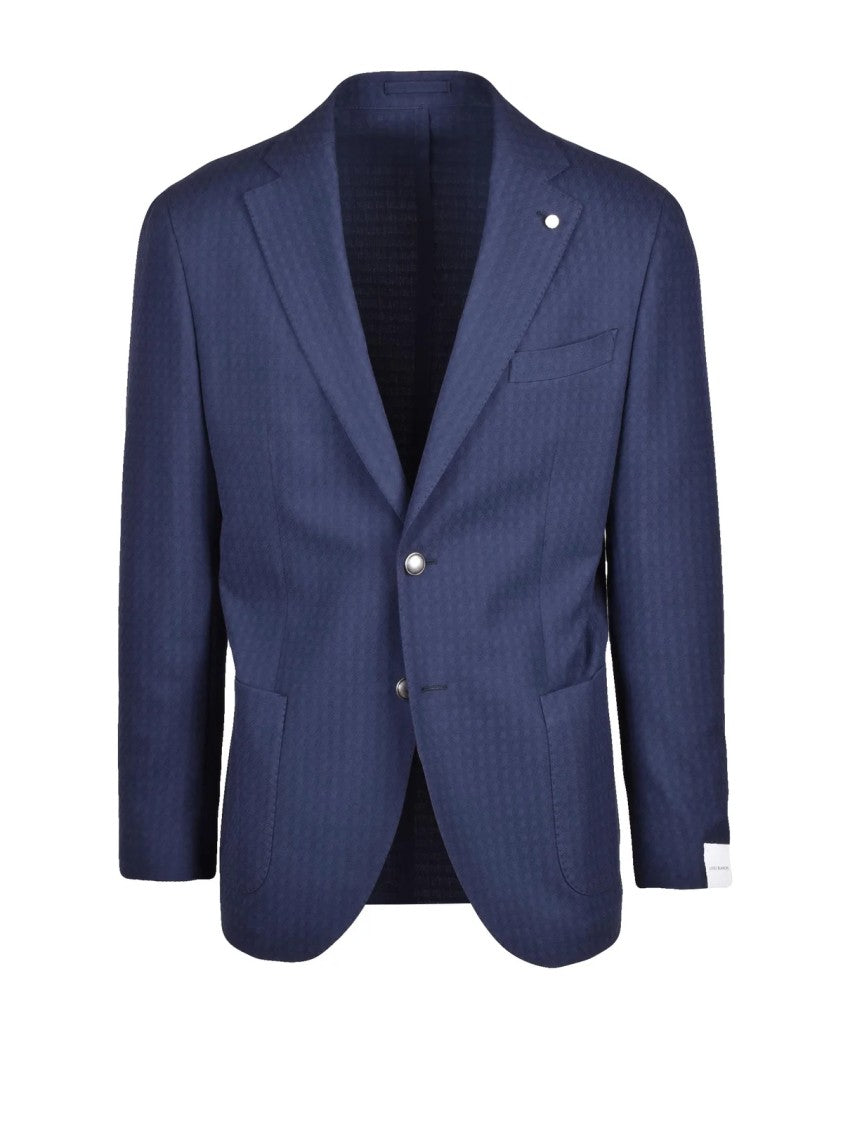 Luigi Bianchi Cotton Rounded Blazer - Navy Blue