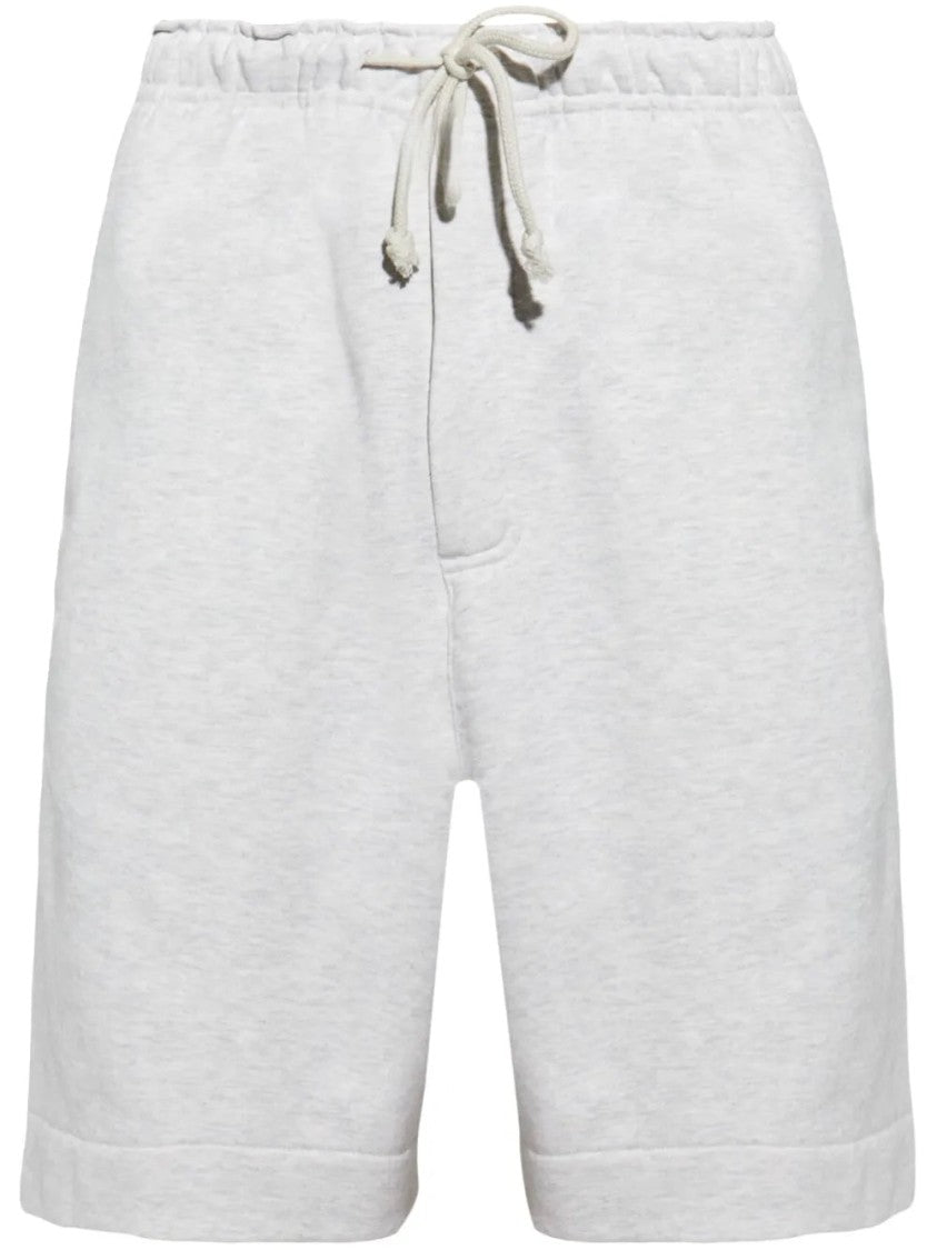 Y-3 Light Grey Logo-Print Shorts