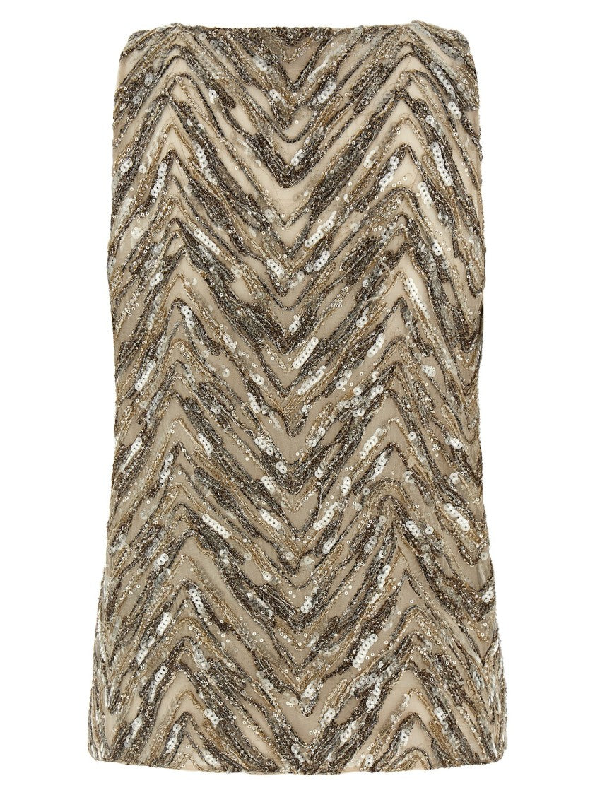 Brunello Cucinelli 'Dazzling Chevron Embroidery' Top