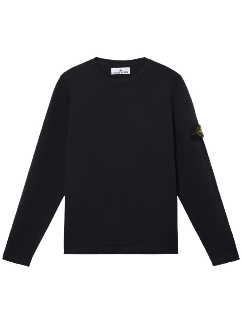 Stone Island Black Sweater With Classic Crew Neckline