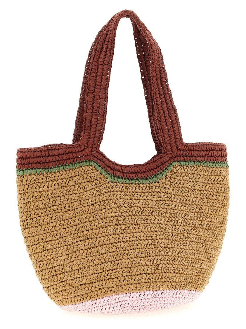Marni Small 'Seaside' Hand-Woven Raffia Bag