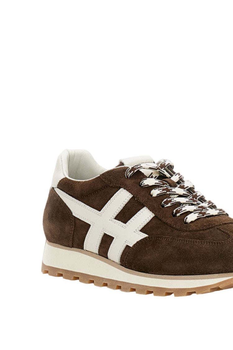 Hogan Brown Sneakers With Smooth Finish And Sturdy Sole 86Er Suede