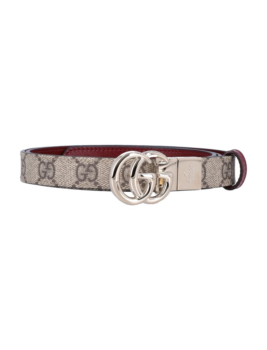 Gucci Reversible Gg Marmont Thin Belt With Dual-Sided Design And Iconic Buckle