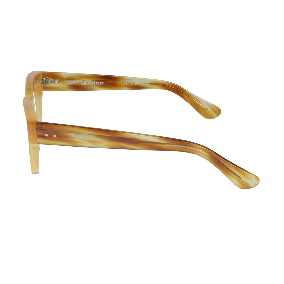 Kador Timeless/N 1962 Translucent Amber Rectangular Sunglasses With Tortoiseshell Temples