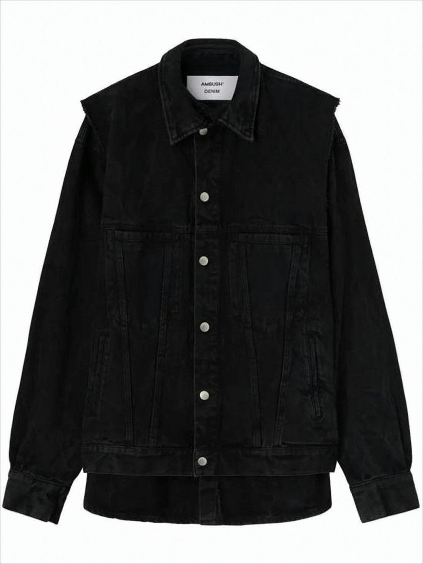 Ambush Structured Black Denim Long-Sleeve Shirt