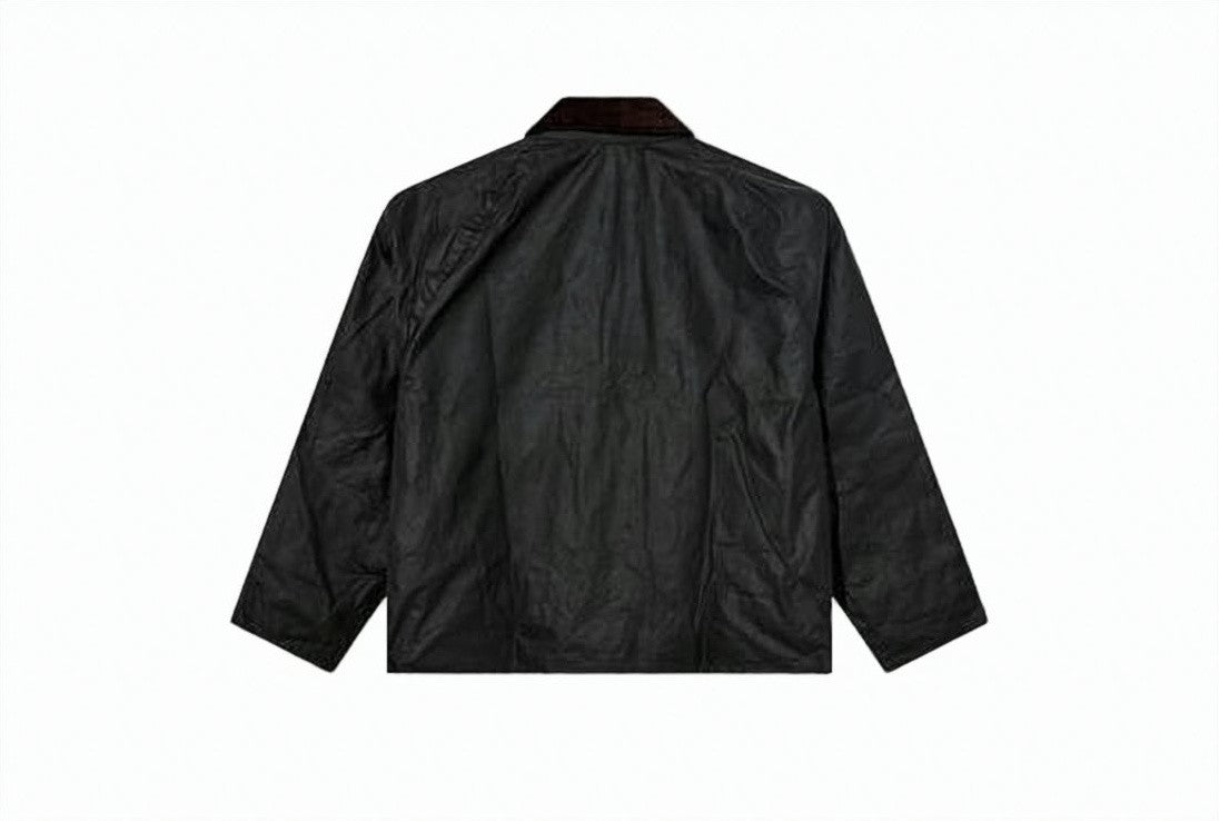 Barbour Waxed Cotton Jacket With Corduroy Collar