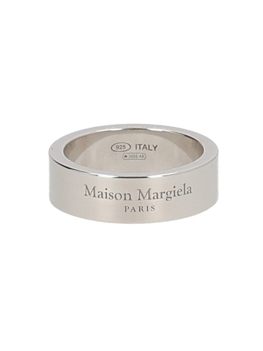 Maison Margiela Engraved Silver Flat Band Ring