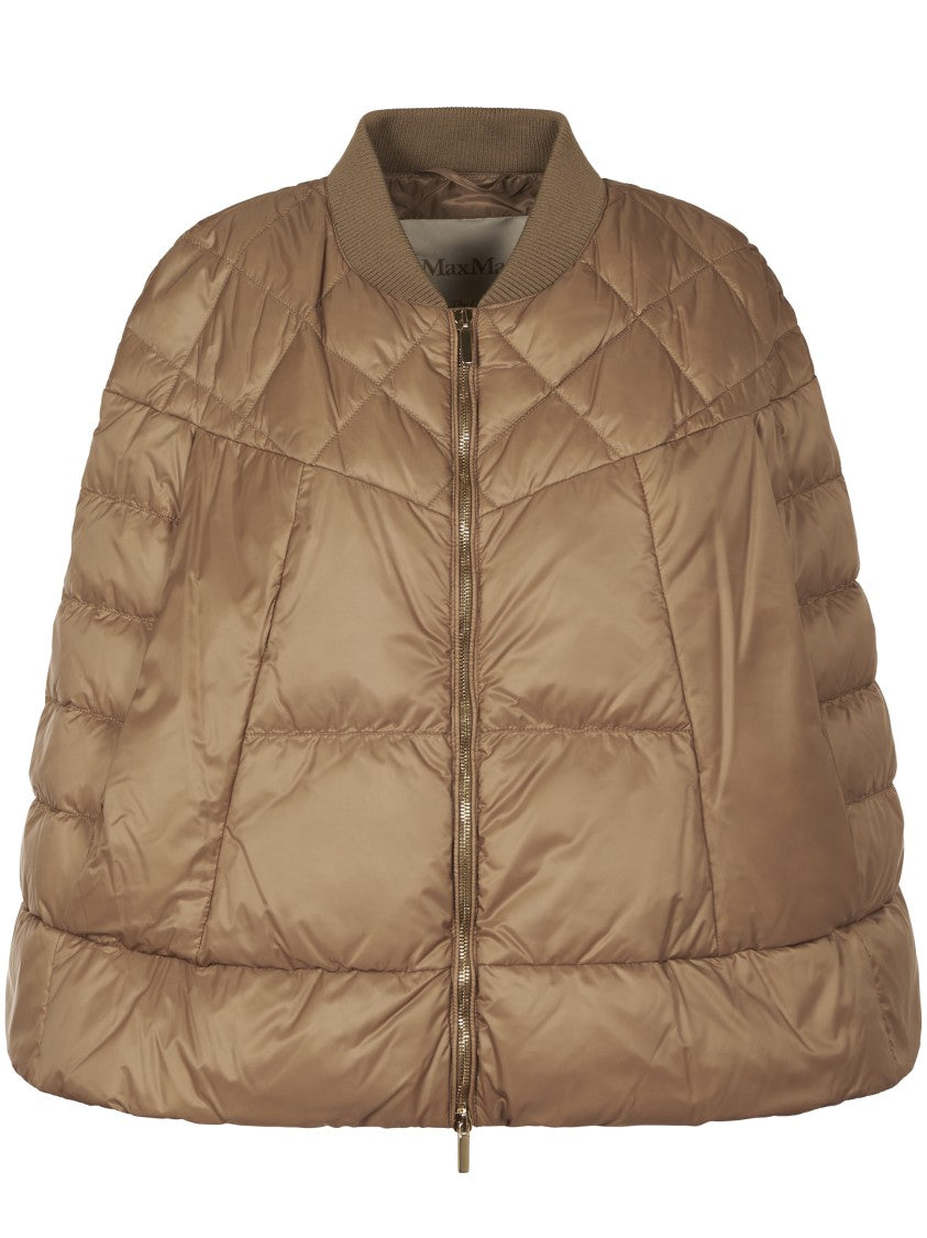 Max Mara Quilted Cape Silhouette Down Jacket