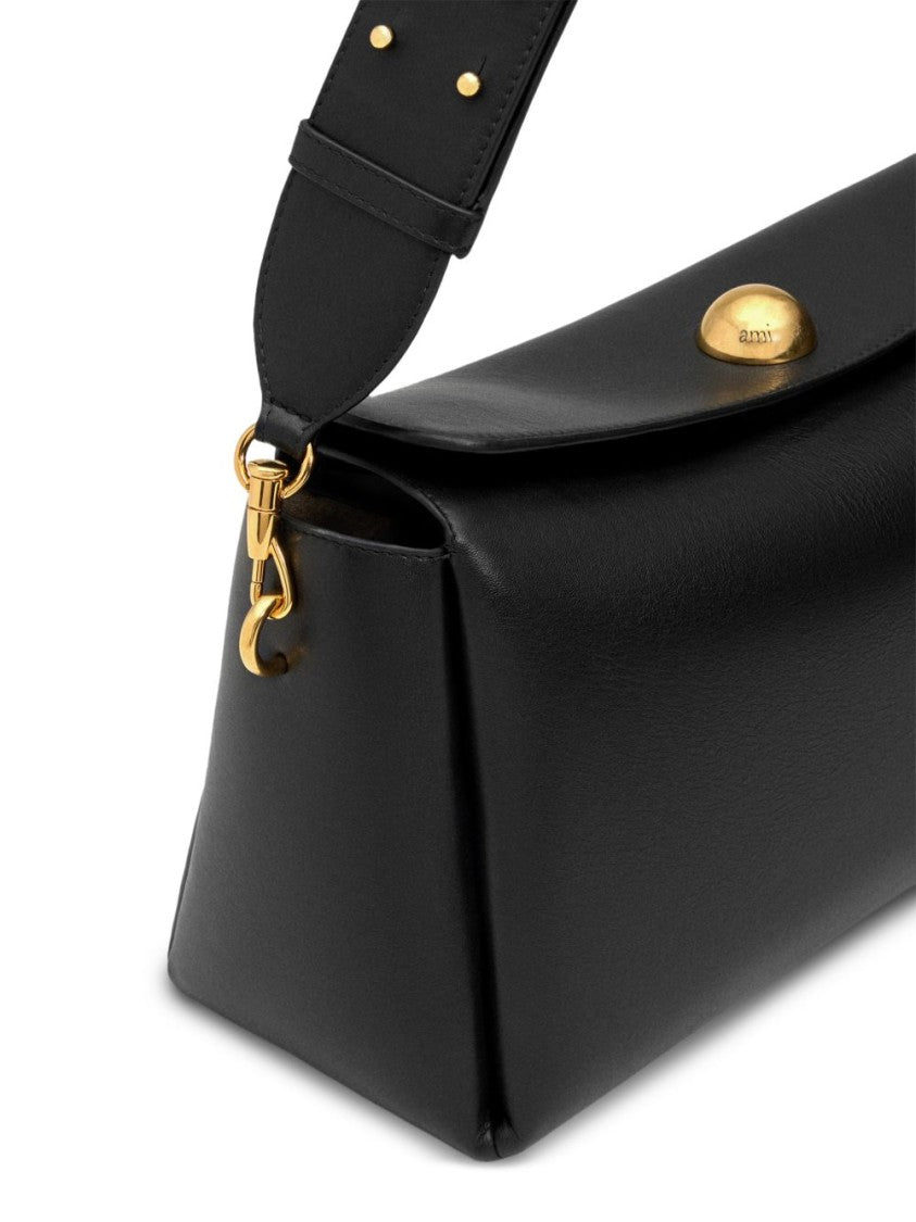 Ami Paris Structured Shoulder Bag - Black