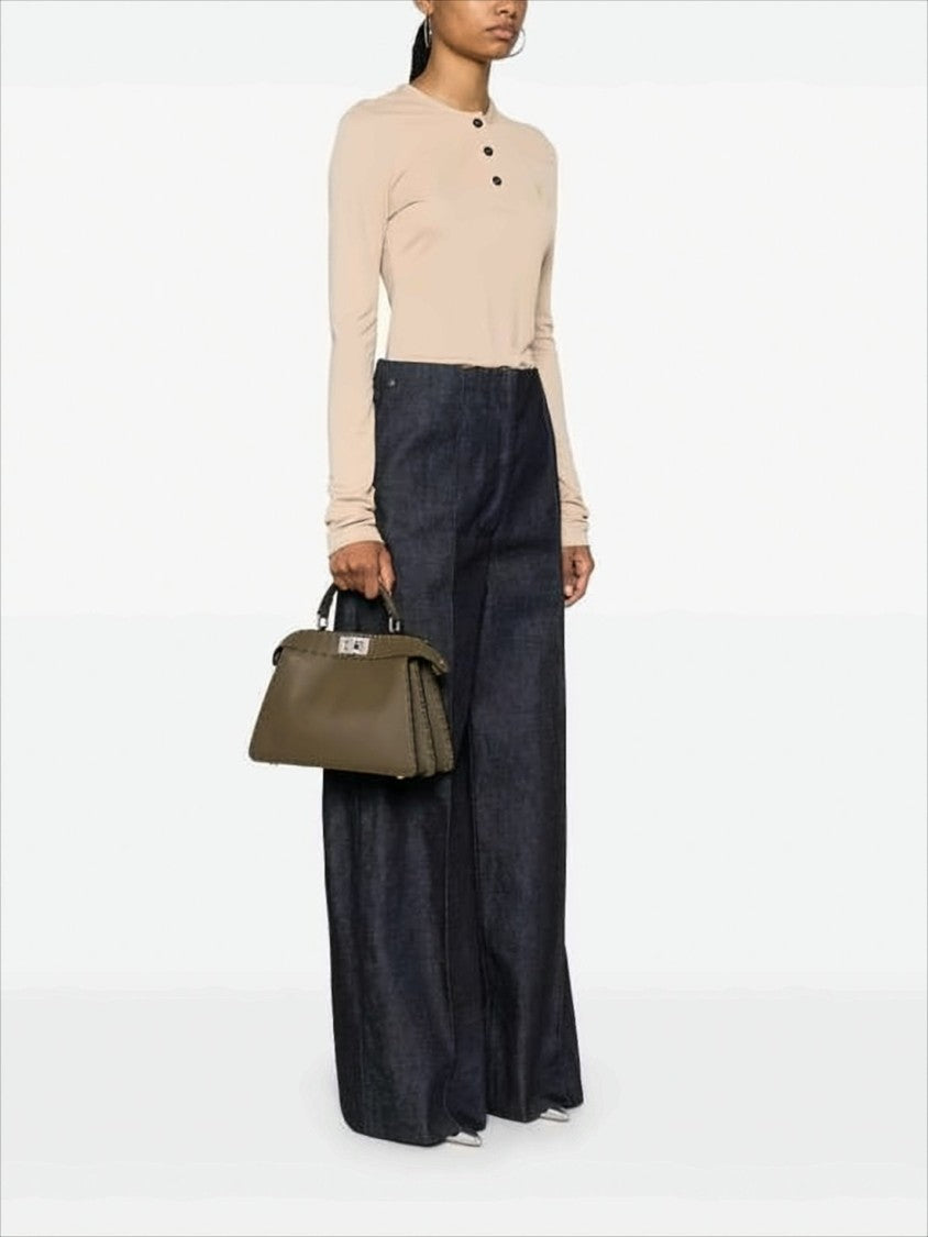 Fendi Trapezoidal Structured Shoulder Bag In Textured Leather