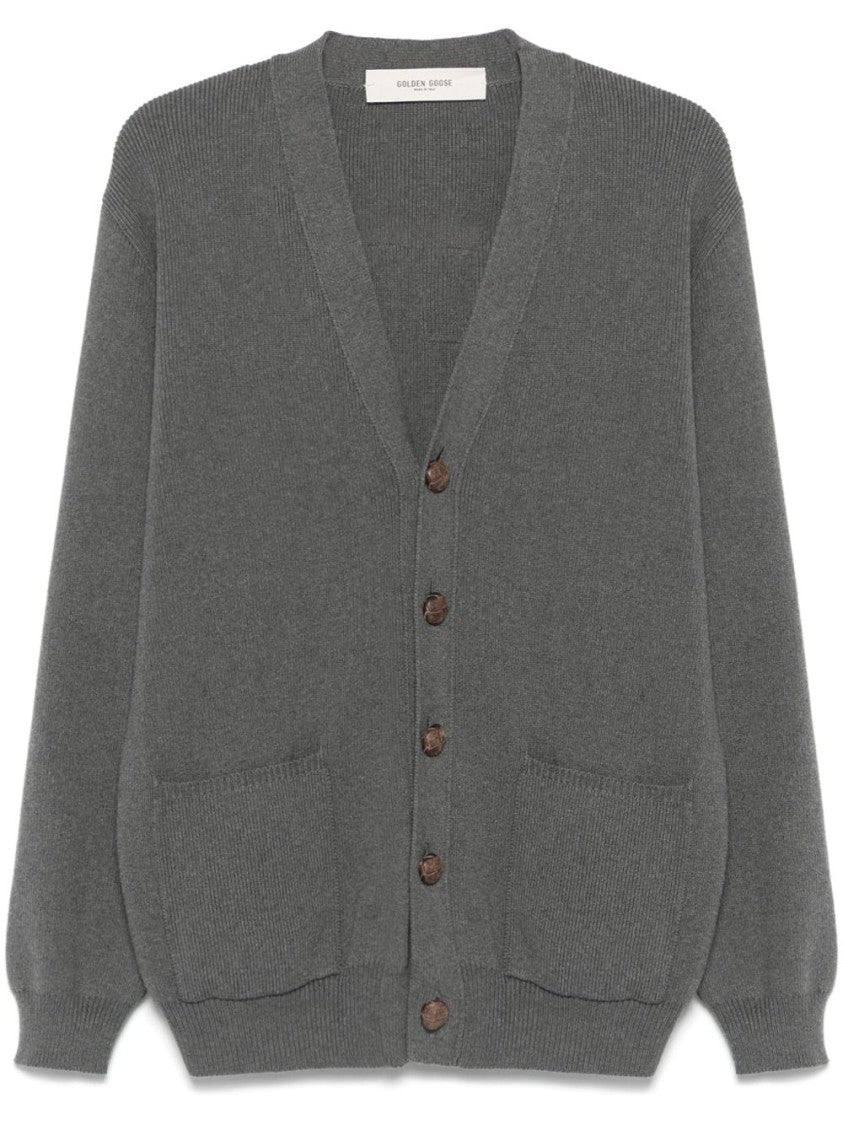 Golden Goose Relaxed Fit V-Neck Cardigan With Contrasting Graphic