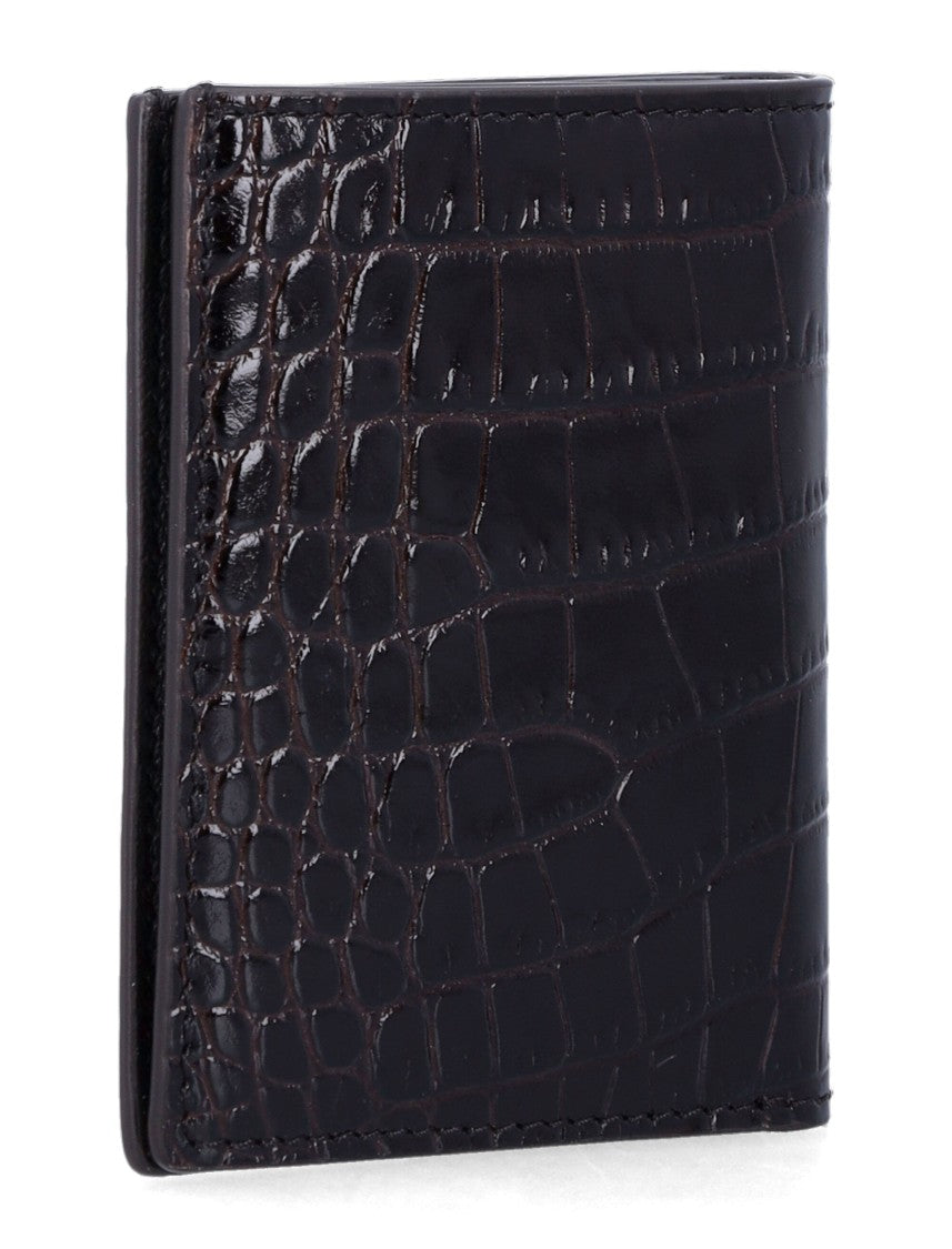 Tom Ford Folding Card Holder Textured Nubuk