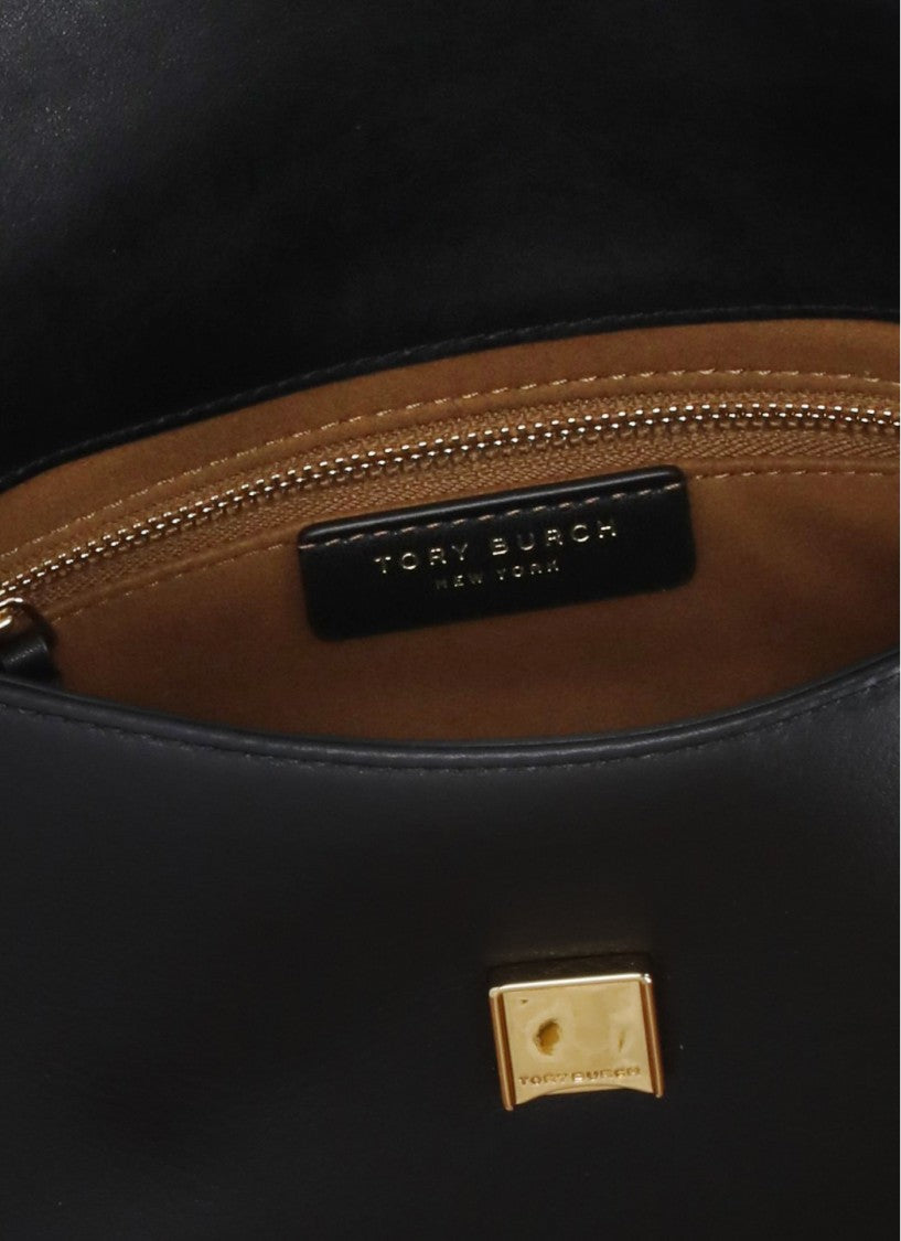 Tory Burch Black Rectangular Removable Strap Leather Shoulder Bag