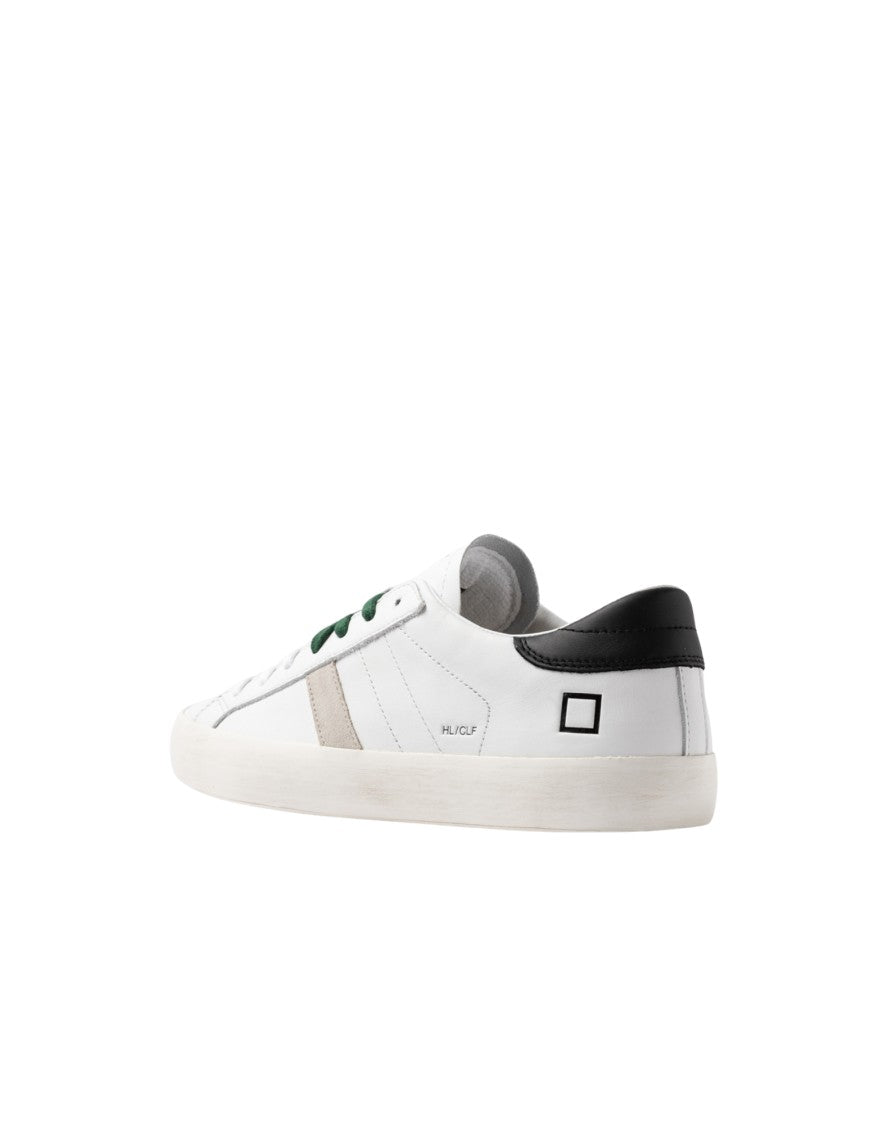 D.A.T.E White Black Hill Low Calf Leather Sneakers