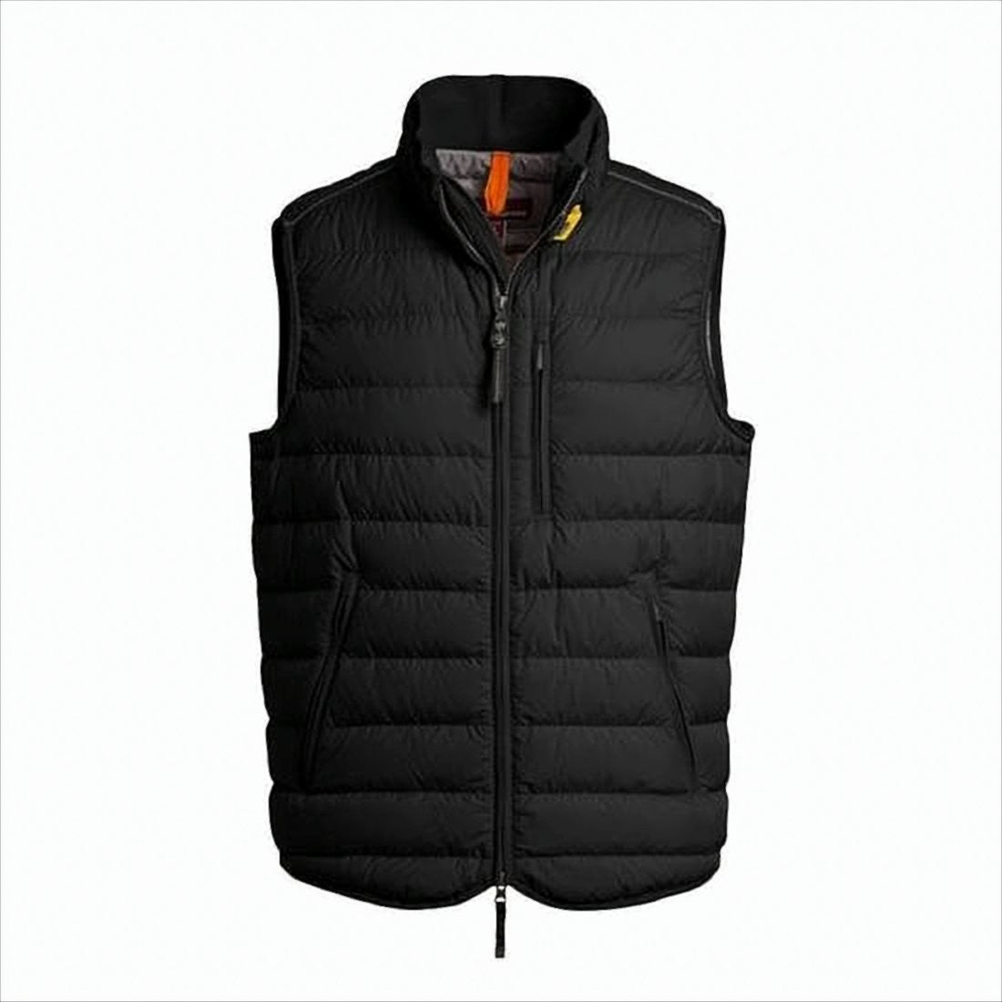 Parajumpers Quilted Black Vest With High Collar And Zipper Closure