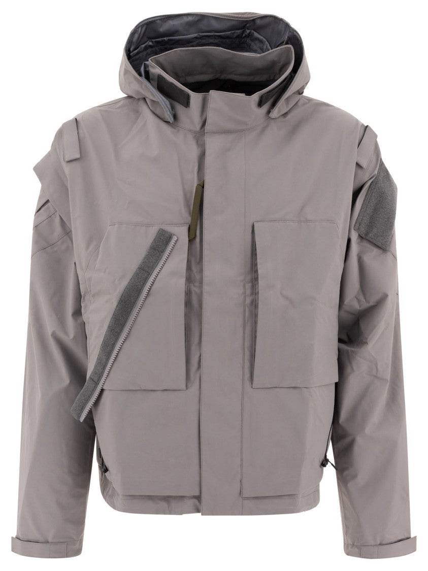 Acronym Boxy-Silhouette Grey Jacket With Utility Pockets