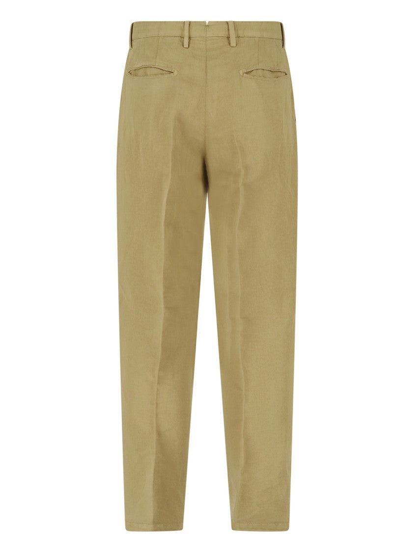 Boglioli Beige Double-Breasted Cotton Linen Suit