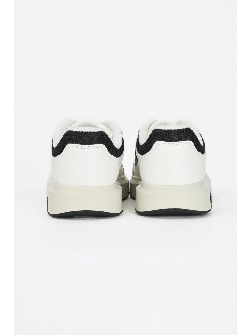 Armani Exchange White Polyurethane Patchwork Sneakers