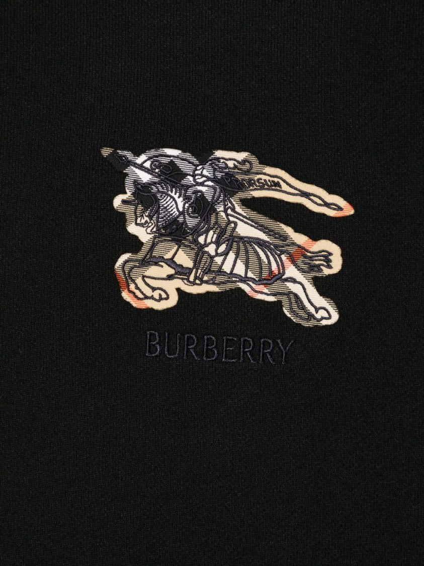 Burberry Classic Black Hoodie With Embroidered Logo Designed