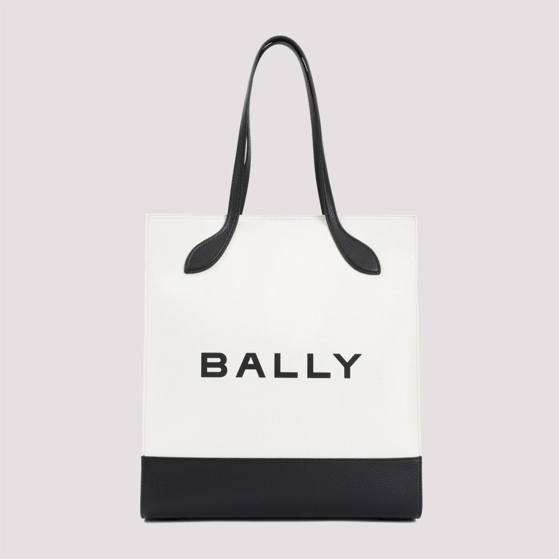 Bally White And Black Logo Shopping Bag