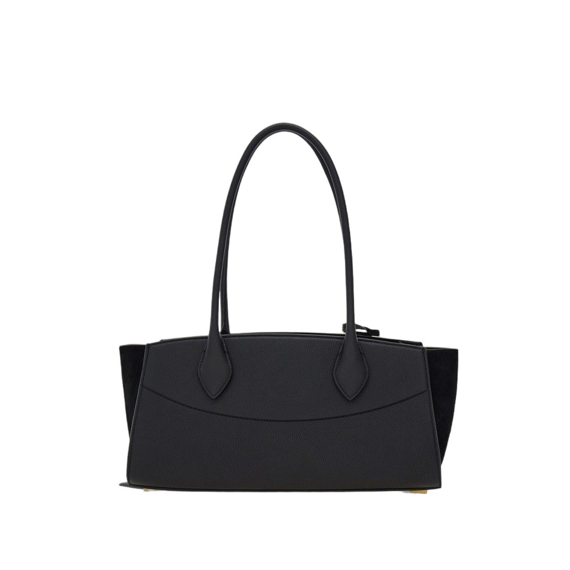 Salvatore Ferragamo Embossed Leather East West Shoulder Bag With Suede Accents