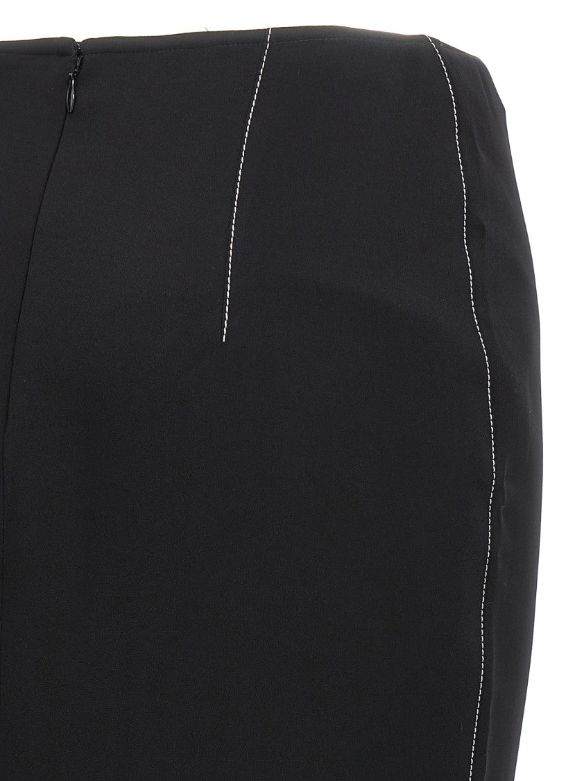 Marni Fitted Black Sheath Skirt With Flared Hem