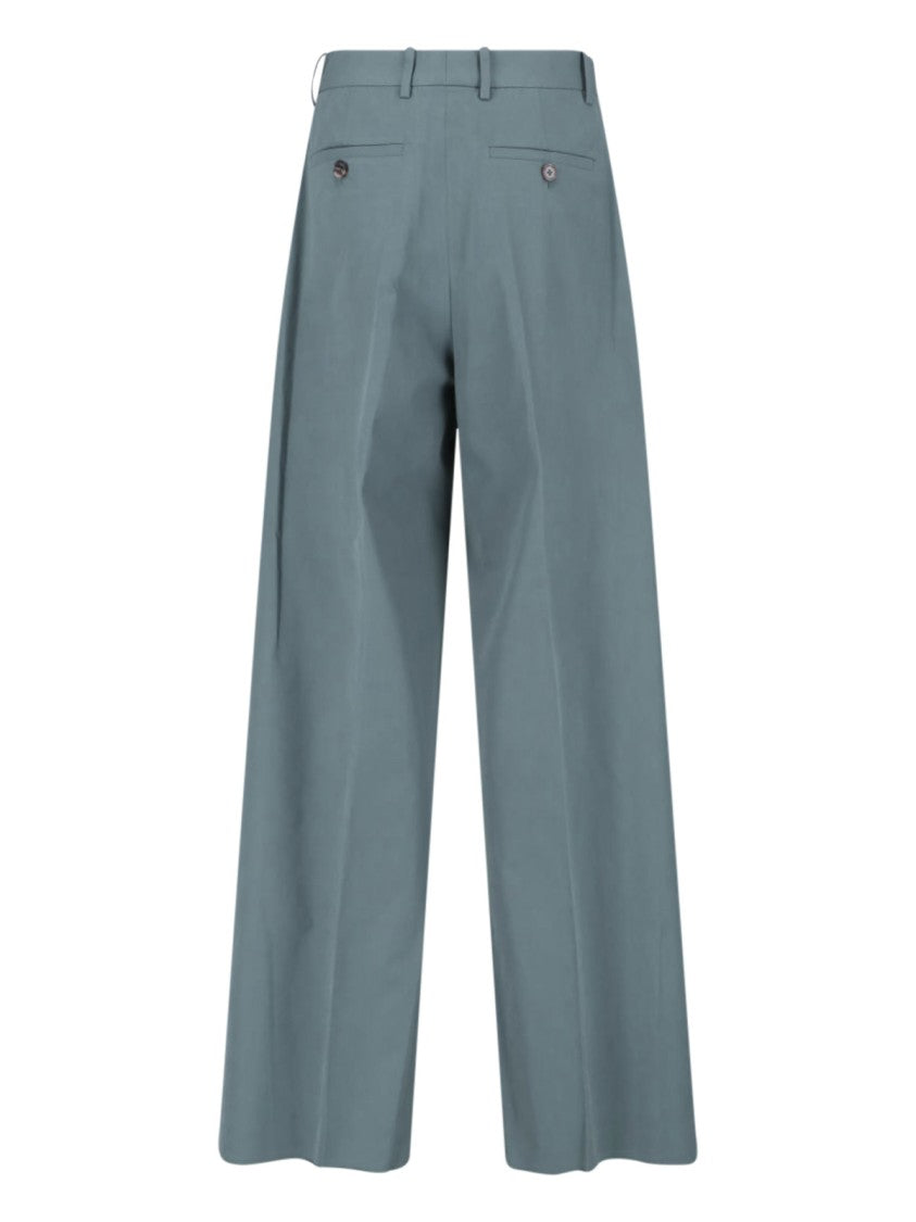Jil Sander Blue Mid-Rise Straight-Leg Cotton Trousers