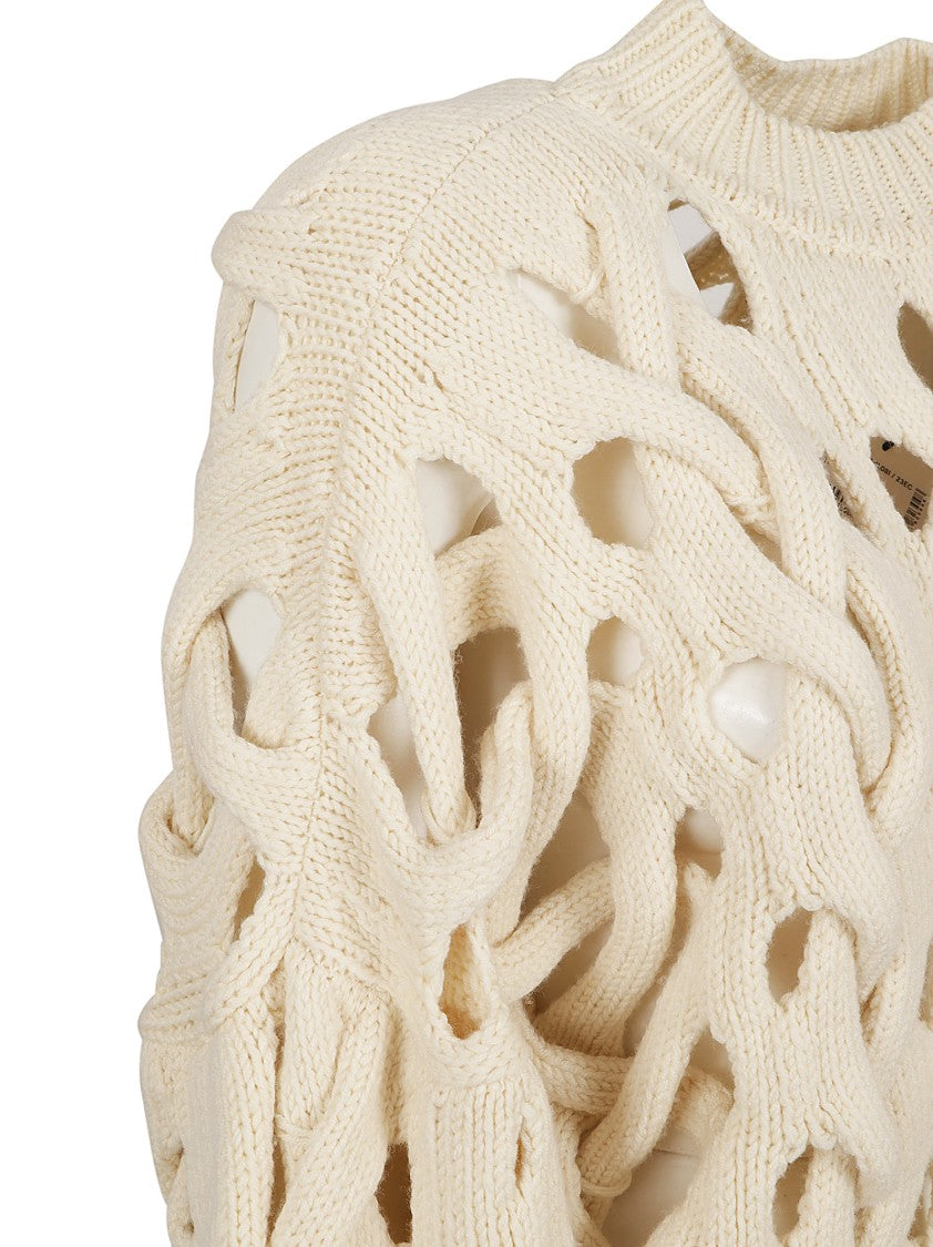 Isabel Marant Open-Knit Sweater With Intricate Braiding And Voluminous Sleeves