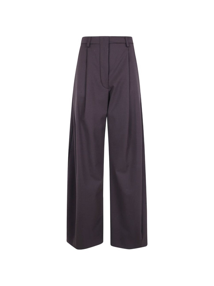 The Latest Billie High-Waist Pleated Wool Wide-Leg Pants