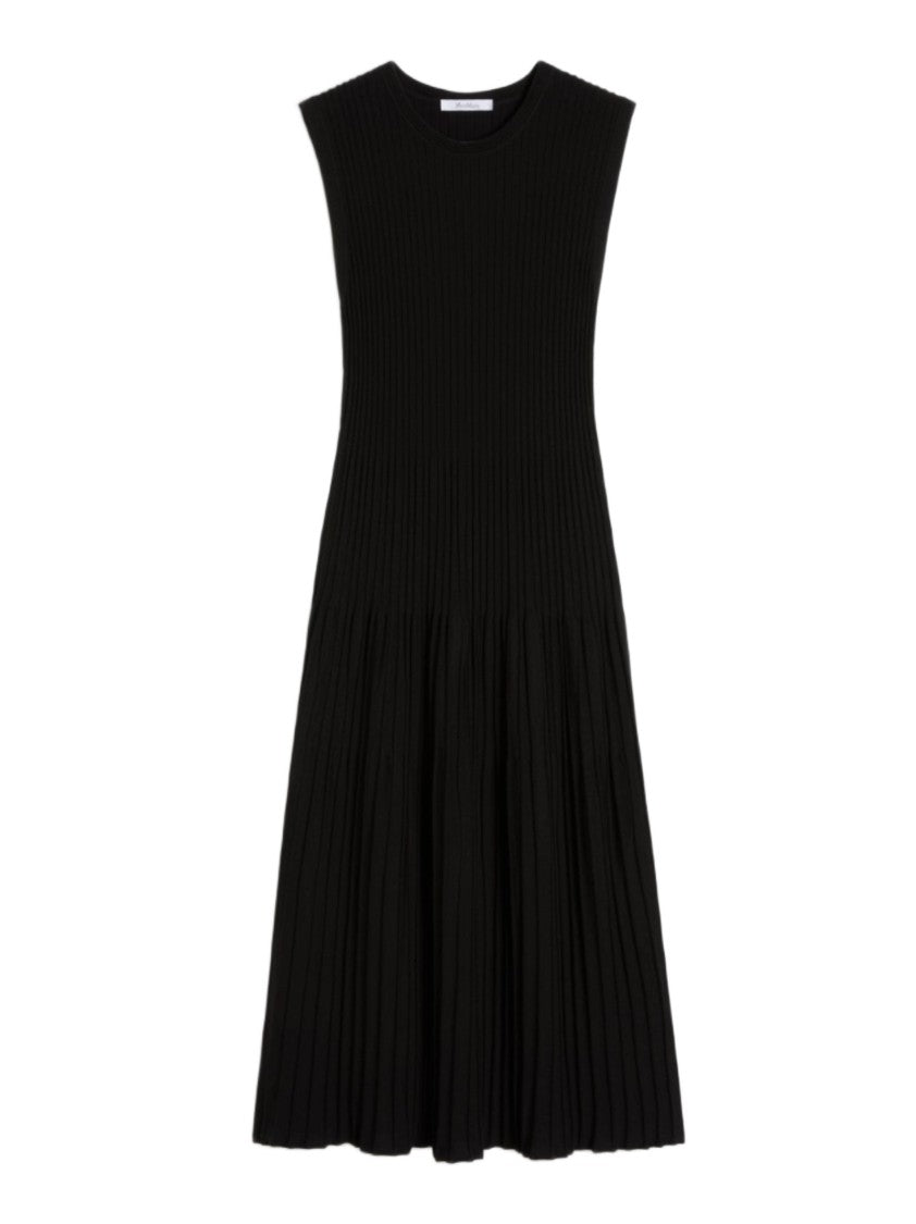 Max Mara Viscose Crêpe Plissé Ribbed Dress