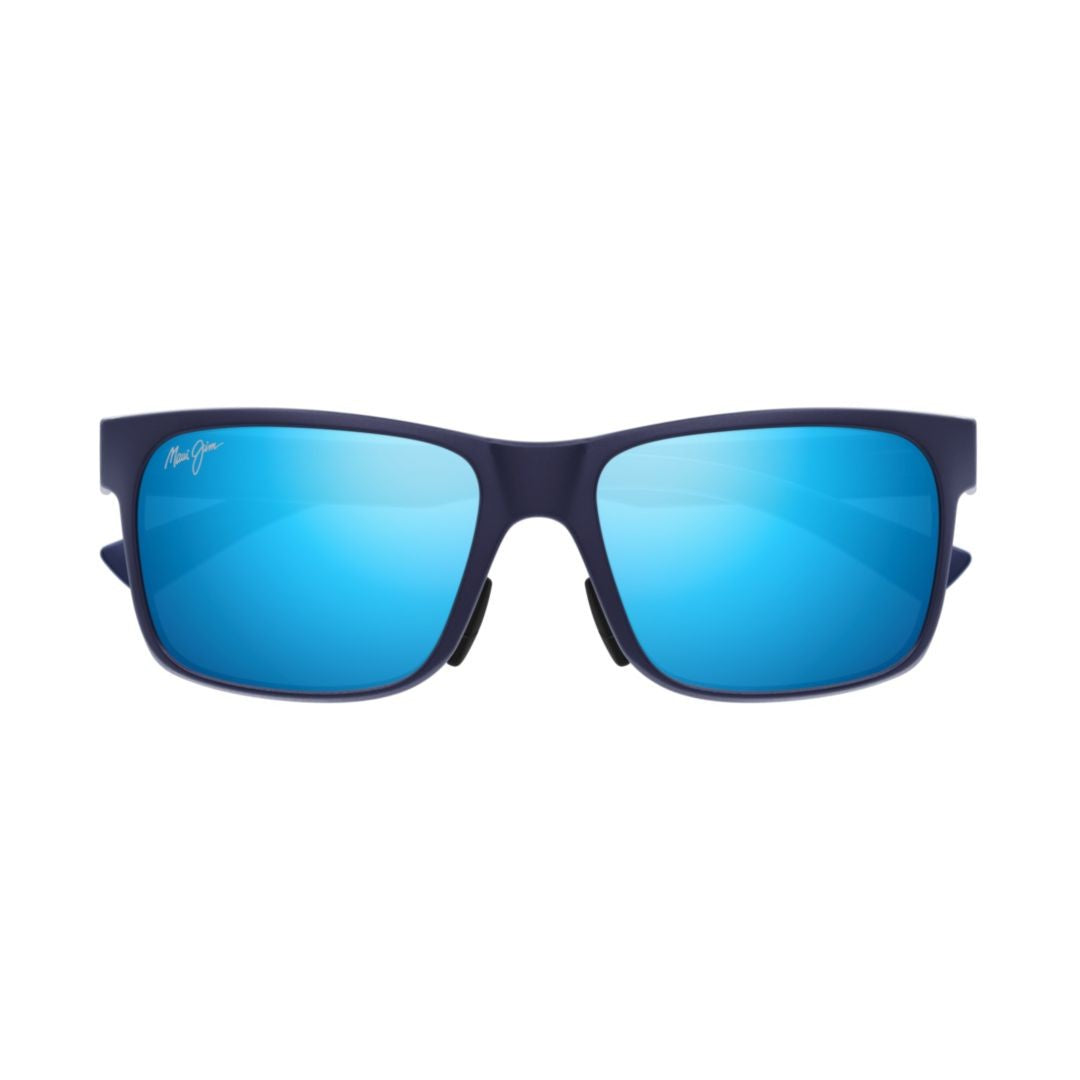 Maui Jim Hoopili Matte Finish Rectangular Frame Sunglasses With Reflective Blue Lenses