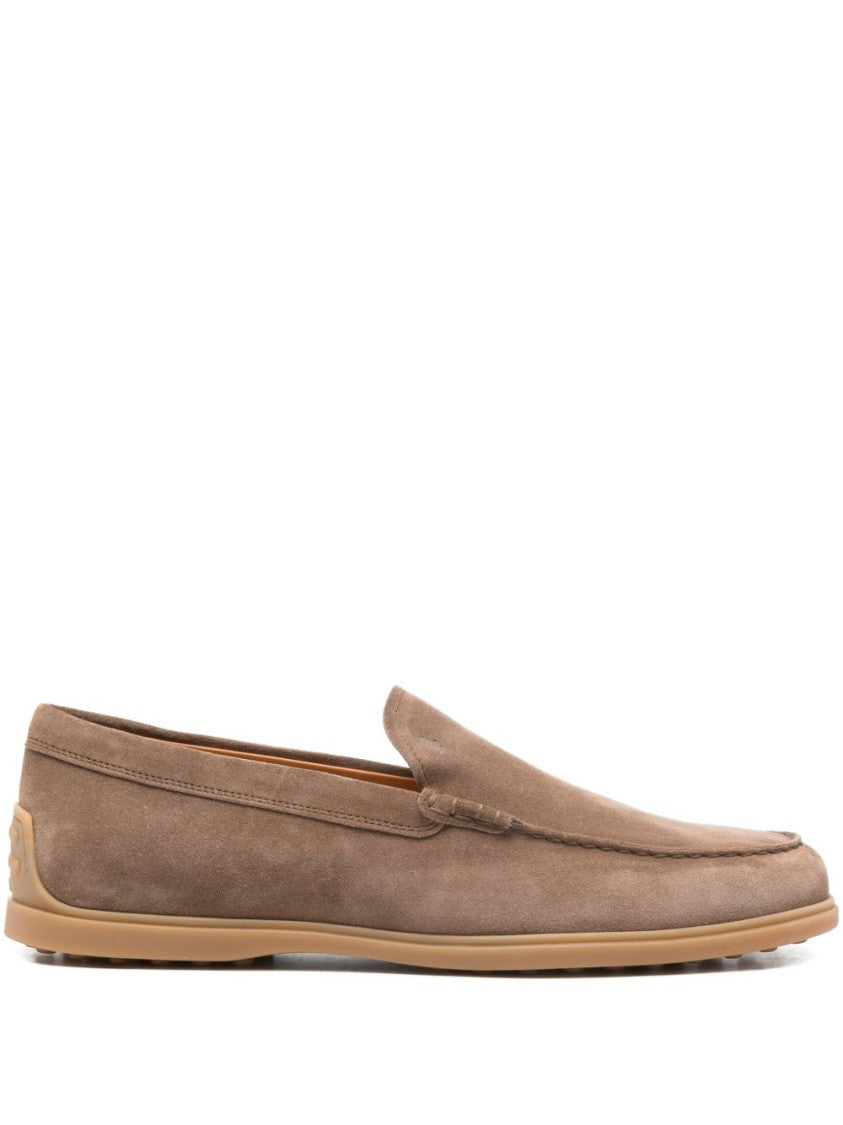 Tod's Brown Suede Flat Shoes With Leather Lining