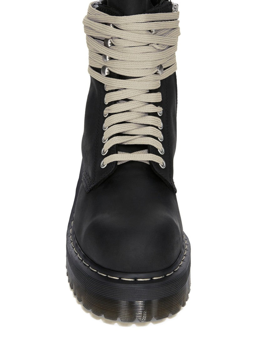 Dr. Martens X Rick Owens Black Side-Zip Steel-Toe Quad Sole Boots