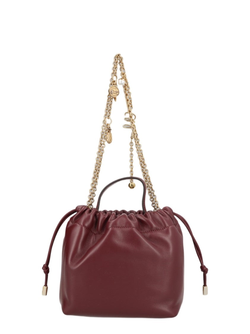 Chloé Burgundy Slouchy Charm Leather Shoulder Bag