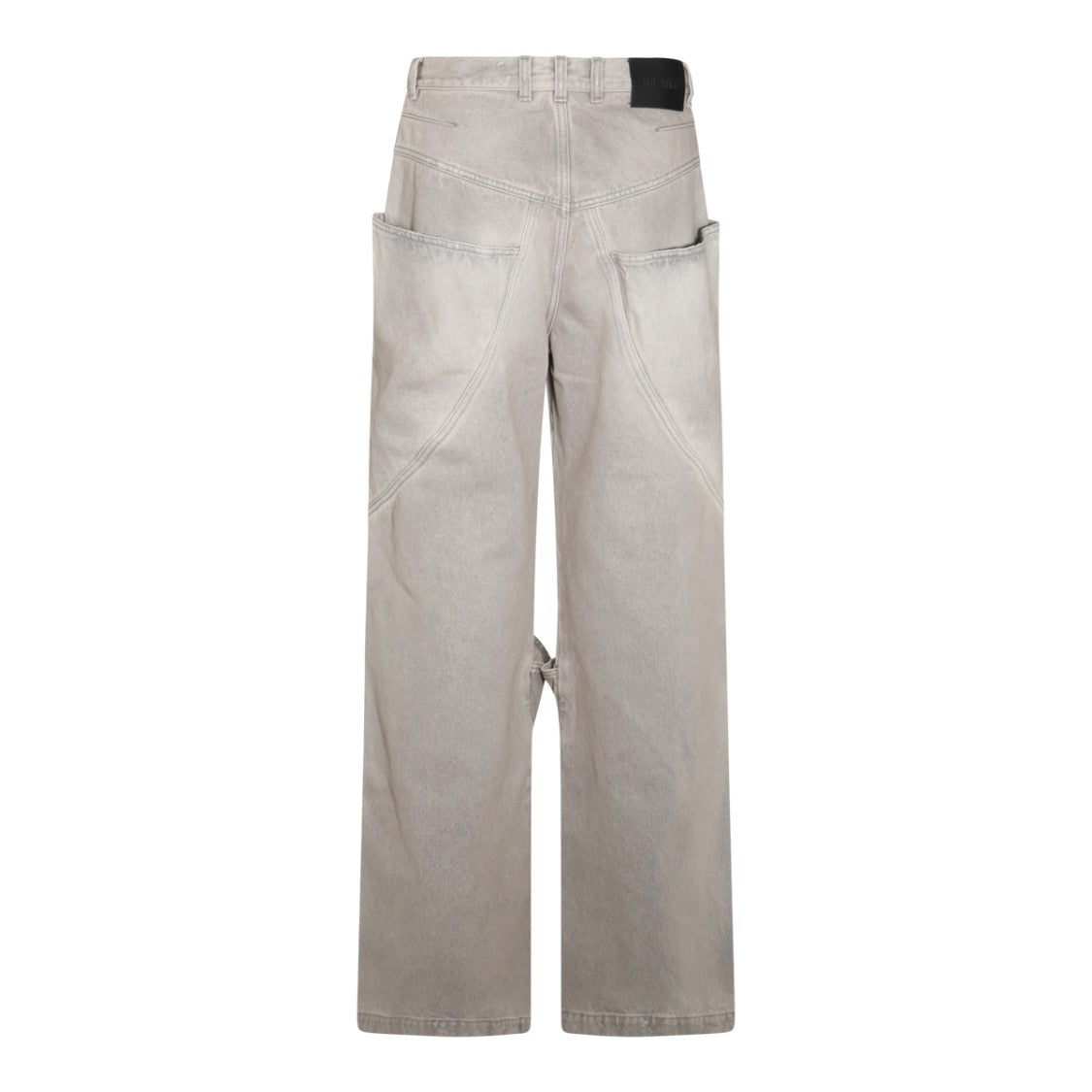 The Attico Relaxed Grey Denim Jeans With Modern Cut-Out Details