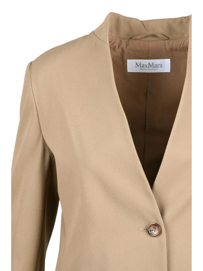 Max Mara Turquoise Cotton Button Segnale Jacket