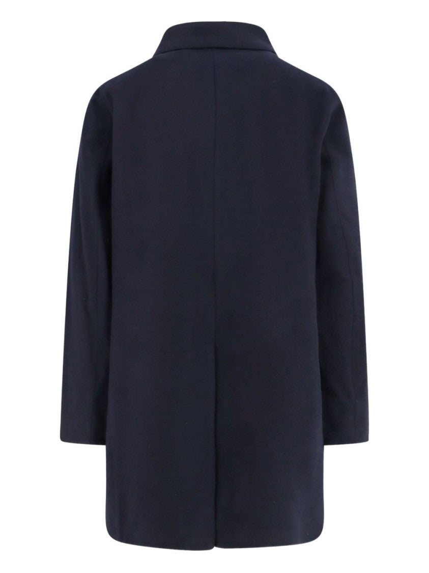 Paltò Straight-Cut Overcoat With Four-Button Front
