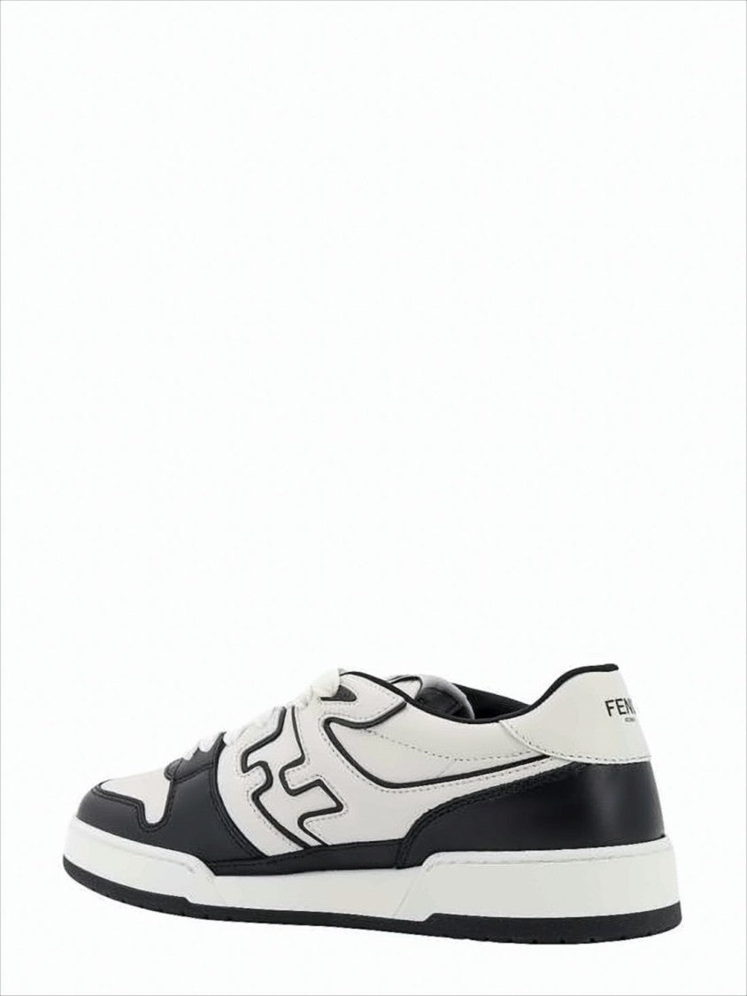 Fendi Low-Top Calf Leather Sneakers With Contrasting Panels