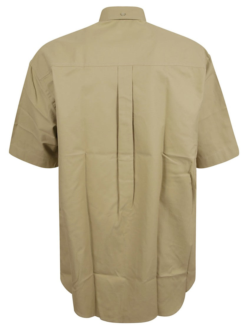 Burberry Short-Sleeved Button-Down Shirt With Embroidered Logo