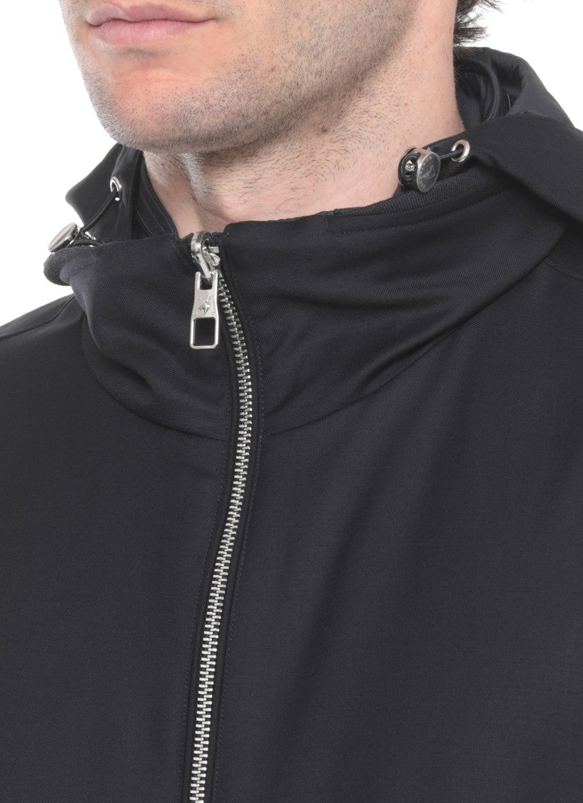 Montecore Blue Wool Hooded Jacket