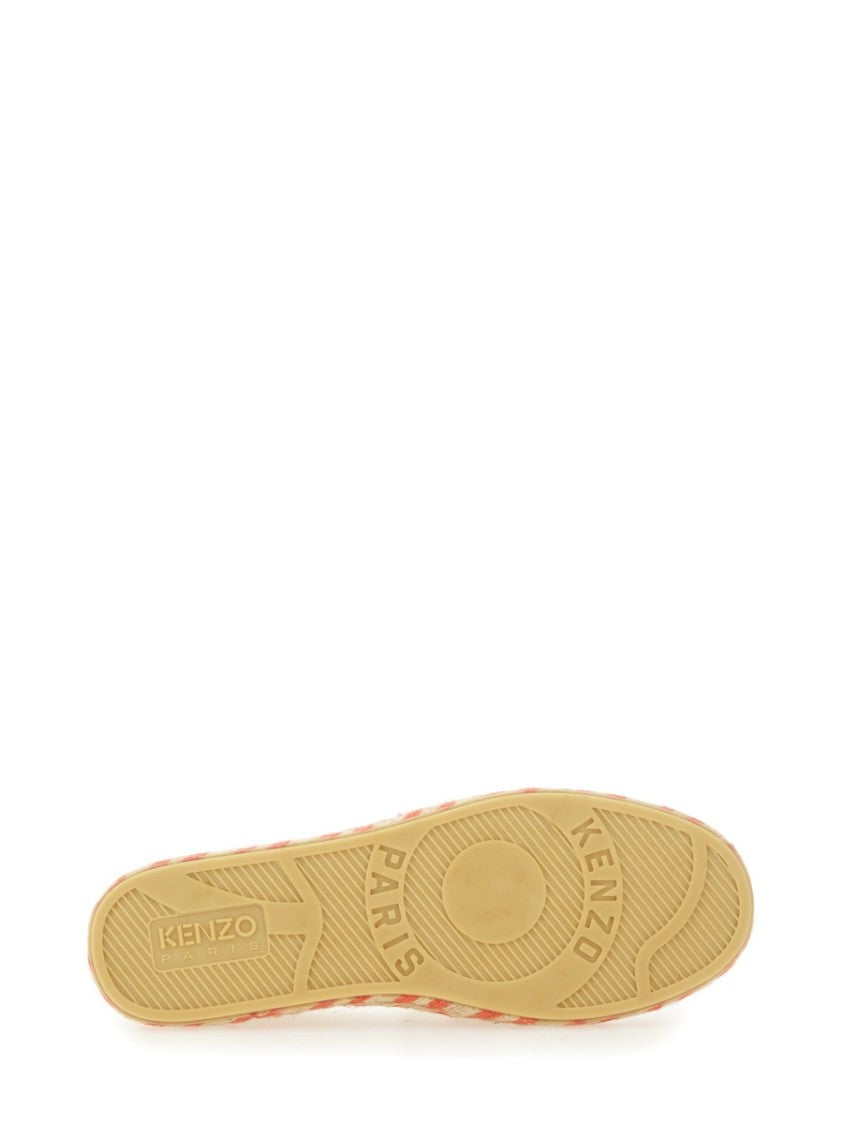 Kenzo White Logo Cotton Espadrilles
