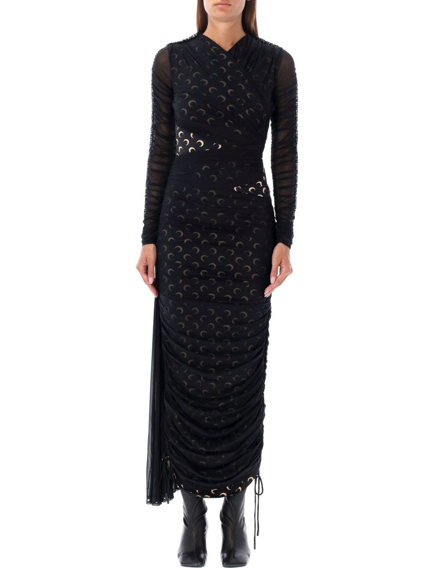 Marine Serre Draped Midi Dress