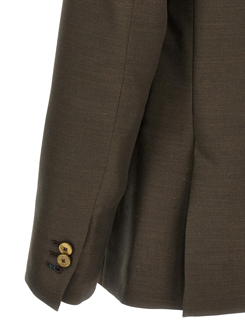 Maurizio Miri Double-Breasted Wool Blend Blazer With Classic Button Closure