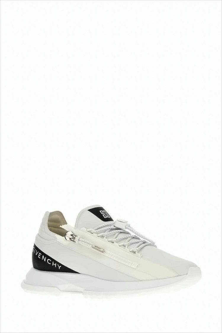 Givenchy Streamlined White Sneakers With Black Heel Panel