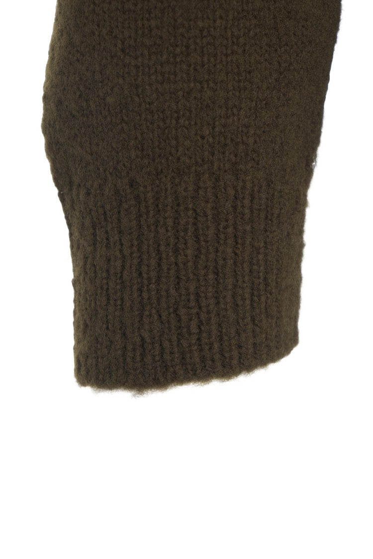 Closed Norwegian Pattern Knit Sweater With Ribbed Details