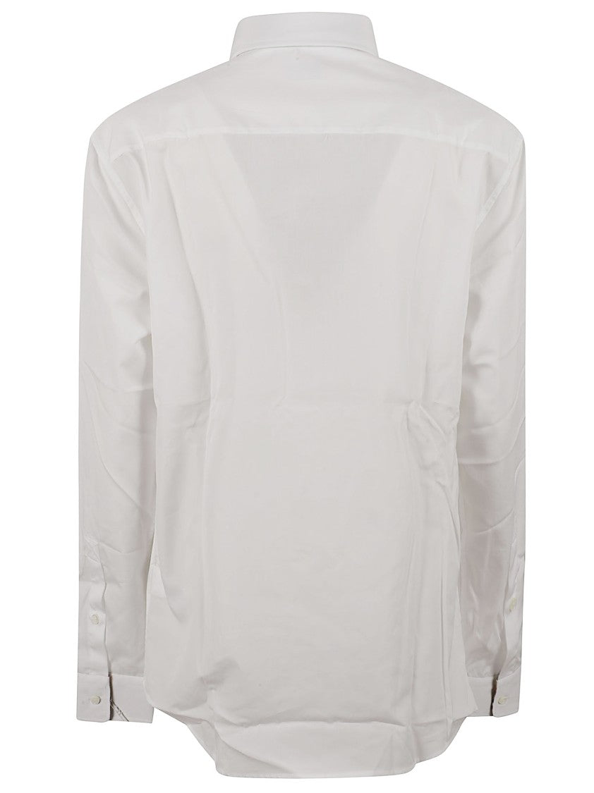 Burberry White Shirt With Equestrian Knight Embroidery